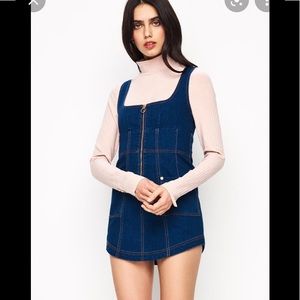 Alice McCall Revolve On+Off Zip Jean denim mini dress 2 XS